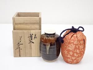 京焼　桶谷定一造　肩衝茶入（共箱）　□z